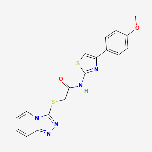 molecular formula C18H15N5O2S2 B4236343 N-[4-(4-methoxyphenyl)-1,3-thiazol-2-yl]-2-([1,2,4]triazolo[4,3-a]pyridin-3-ylsulfanyl)acetamide 