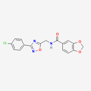 molecular formula C17H12ClN3O4 B4236357 N-{[3-(4-CHLOROPHENYL)-1,2,4-OXADIAZOL-5-YL]METHYL}-2H-1,3-BENZODIOXOLE-5-CARBOXAMIDE 