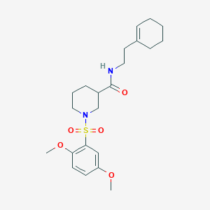molecular formula C22H32N2O5S B4236396 N-[2-(cyclohex-1-en-1-yl)ethyl]-1-[(2,5-dimethoxyphenyl)sulfonyl]piperidine-3-carboxamide 