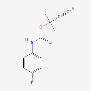 molecular formula C12H12FNO2 B4236448 1,1-dimethyl-2-propyn-1-yl (4-fluorophenyl)carbamate 