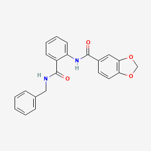 molecular formula C22H18N2O4 B4236464 N-[2-(benzylcarbamoyl)phenyl]-1,3-benzodioxole-5-carboxamide 