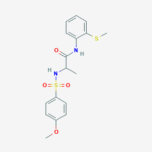 molecular formula C17H20N2O4S2 B4236473 N~2~-[(4-methoxyphenyl)sulfonyl]-N-[2-(methylsulfanyl)phenyl]alaninamide 