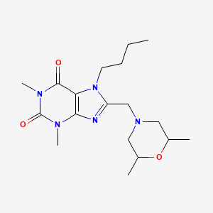 molecular formula C18H29N5O3 B4236582 7-butyl-8-[(2,6-dimethylmorpholin-4-yl)methyl]-1,3-dimethyl-3,7-dihydro-1H-purine-2,6-dione 