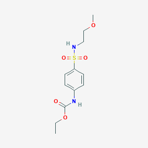 molecular formula C12H18N2O5S B4236688 ethyl N-[4-(2-methoxyethylsulfamoyl)phenyl]carbamate 