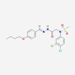 molecular formula C20H23Cl2N3O4S B423670 N-{2-[2-(4-butoxybenzylidene)hydrazino]-2-oxoethyl}-N-(3,4-dichlorophenyl)methanesulfonamide 