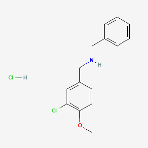 molecular formula C15H17Cl2NO B4236789 N-[(3-chloro-4-methoxyphenyl)methyl]-1-phenylmethanamine;hydrochloride 