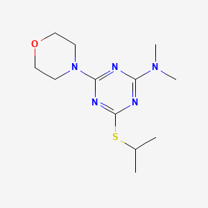 molecular formula C12H21N5OS B4236824 N,N-dimethyl-4-morpholin-4-yl-6-propan-2-ylsulfanyl-1,3,5-triazin-2-amine 