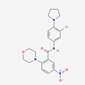 molecular formula C21H23ClN4O4 B4236960 N-[3-chloro-4-(1-pyrrolidinyl)phenyl]-2-(4-morpholinyl)-5-nitrobenzamide 
