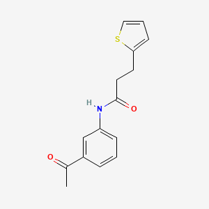 molecular formula C15H15NO2S B4237019 N-(3-acetylphenyl)-3-(thiophen-2-yl)propanamide 