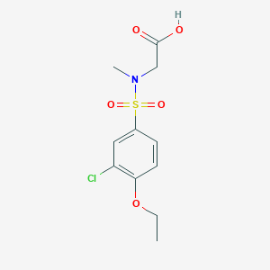 molecular formula C11H14ClNO5S B4237026 N-[(3-chloro-4-ethoxyphenyl)sulfonyl]-N-methylglycine 