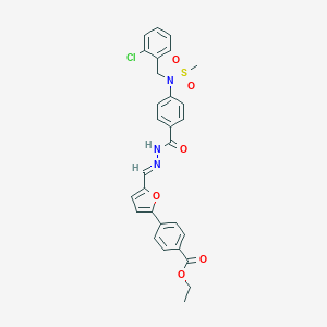 molecular formula C29H26ClN3O6S B423705 ethyl 4-[5-(2-{4-[(2-chlorobenzyl)(methylsulfonyl)amino]benzoyl}carbohydrazonoyl)-2-furyl]benzoate 