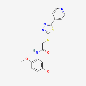 molecular formula C17H16N4O3S2 B4237062 N~1~-(2,5-DIMETHOXYPHENYL)-2-{[5-(4-PYRIDYL)-1,3,4-THIADIAZOL-2-YL]SULFANYL}ACETAMIDE 