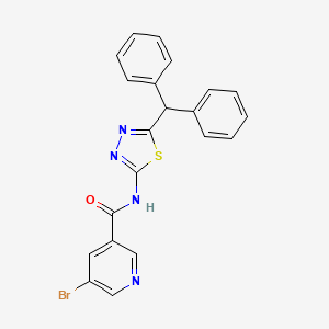 molecular formula C21H15BrN4OS B4237089 N-(5-benzhydryl-1,3,4-thiadiazol-2-yl)-5-bromopyridine-3-carboxamide 