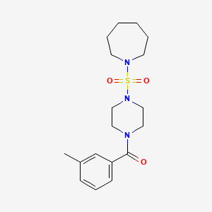 molecular formula C18H27N3O3S B4237112 [4-(Azepane-1-sulfonyl)-piperazin-1-yl]-m-tolyl-methanone 