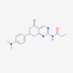 molecular formula C19H22N4O2 B4237142 N-{7-[4-(dimethylamino)phenyl]-5-oxo-5,6,7,8-tetrahydroquinazolin-2-yl}propanamide 