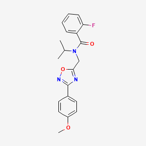 molecular formula C20H20FN3O3 B4237226 2-fluoro-N-{[3-(4-methoxyphenyl)-1,2,4-oxadiazol-5-yl]methyl}-N-(propan-2-yl)benzamide 