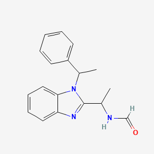 molecular formula C18H19N3O B4237227 N-{1-[1-(1-phenylethyl)-1H-1,3-benzodiazol-2-yl]ethyl}formamide 