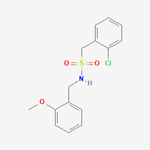 molecular formula C15H16ClNO3S B4237294 1-(2-chlorophenyl)-N-[(2-methoxyphenyl)methyl]methanesulfonamide 