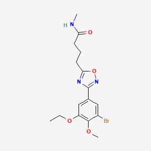 molecular formula C16H20BrN3O4 B4237306 4-[3-(3-bromo-5-ethoxy-4-methoxyphenyl)-1,2,4-oxadiazol-5-yl]-N-methylbutanamide 