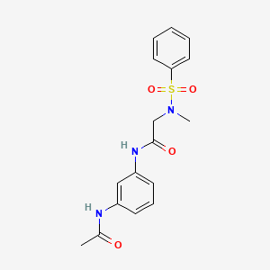 molecular formula C17H19N3O4S B4237323 N-(3-acetamidophenyl)-2-[benzenesulfonyl(methyl)amino]acetamide 