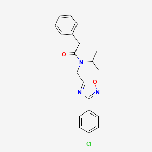 molecular formula C20H20ClN3O2 B4237356 N-{[3-(4-chlorophenyl)-1,2,4-oxadiazol-5-yl]methyl}-2-phenyl-N-(propan-2-yl)acetamide 
