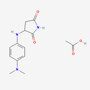 molecular formula C14H19N3O4 B4237393 Acetic acid;3-[4-(dimethylamino)anilino]pyrrolidine-2,5-dione 