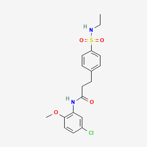 molecular formula C18H21ClN2O4S B4237499 N-(5-chloro-2-methoxyphenyl)-3-[4-(ethylsulfamoyl)phenyl]propanamide 