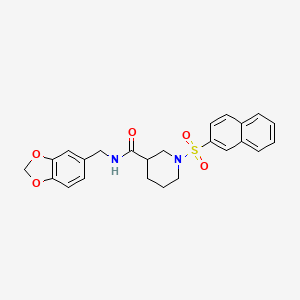 molecular formula C24H24N2O5S B4237542 N-(1,3-benzodioxol-5-ylmethyl)-1-naphthalen-2-ylsulfonylpiperidine-3-carboxamide 