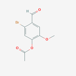 molecular formula C10H9BrO4 B042376 4-Acetoxy-2-bromo-5-methoxybenzaldehyde CAS No. 52783-83-2