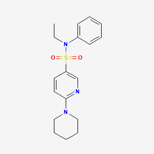 molecular formula C18H23N3O2S B4237644 N-ethyl-N-phenyl-6-(piperidin-1-yl)pyridine-3-sulfonamide 