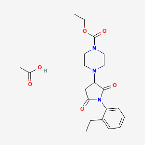 molecular formula C21H29N3O6 B4237664 Acetic acid;ethyl 4-[1-(2-ethylphenyl)-2,5-dioxopyrrolidin-3-yl]piperazine-1-carboxylate 