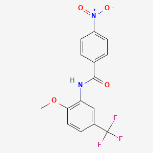 molecular formula C15H11F3N2O4 B4237709 N-[2-methoxy-5-(trifluoromethyl)phenyl]-4-nitrobenzamide 