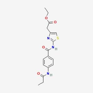 molecular formula C17H19N3O4S B4237725 ETHYL 2-[2-(4-PROPANAMIDOBENZAMIDO)-1,3-THIAZOL-4-YL]ACETATE 
