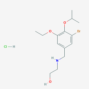 molecular formula C14H23BrClNO3 B4237727 2-[(3-Bromo-5-ethoxy-4-propan-2-yloxyphenyl)methylamino]ethanol;hydrochloride 