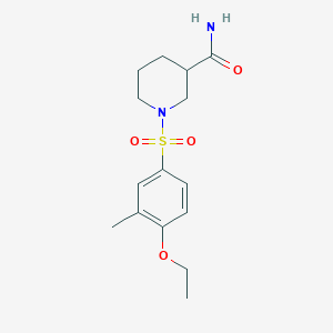 molecular formula C15H22N2O4S B4237747 1-(4-ETHOXY-3-METHYLBENZENESULFONYL)PIPERIDINE-3-CARBOXAMIDE 