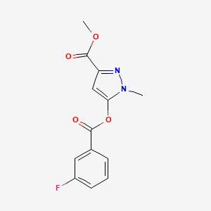 molecular formula C13H11FN2O4 B4237828 Methyl 5-(3-fluorobenzoyl)oxy-1-methylpyrazole-3-carboxylate 