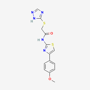 molecular formula C14H13N5O2S2 B4237968 N~1~-[4-(4-METHOXYPHENYL)-1,3-THIAZOL-2-YL]-2-(4H-1,2,4-TRIAZOL-3-YLSULFANYL)ACETAMIDE 