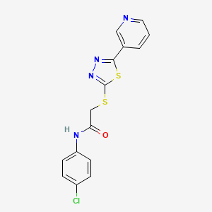 molecular formula C15H11ClN4OS2 B4238007 N~1~-(4-chlorophenyl)-2-{[5-(3-pyridyl)-1,3,4-thiadiazol-2-yl]sulfanyl}acetamide 