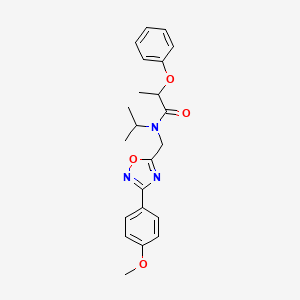 molecular formula C22H25N3O4 B4238095 N-{[3-(4-methoxyphenyl)-1,2,4-oxadiazol-5-yl]methyl}-2-phenoxy-N-(propan-2-yl)propanamide 