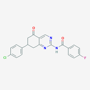 molecular formula C21H15ClFN3O2 B4238115 N-[7-(4-chlorophenyl)-5-oxo-5,6,7,8-tetrahydroquinazolin-2-yl]-4-fluorobenzamide 