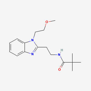 molecular formula C17H25N3O2 B4238220 N-{2-[1-(2-METHOXYETHYL)-1H-1,3-BENZODIAZOL-2-YL]ETHYL}-2,2-DIMETHYLPROPANAMIDE 