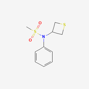 molecular formula C10H13NO2S2 B4238223 N-phenyl-N-(thietan-3-yl)methanesulfonamide 