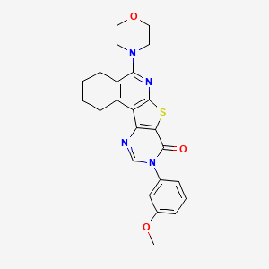 molecular formula C24H24N4O3S B4238230 14-(3-methoxyphenyl)-8-morpholin-4-yl-11-thia-9,14,16-triazatetracyclo[8.7.0.02,7.012,17]heptadeca-1(10),2(7),8,12(17),15-pentaen-13-one 