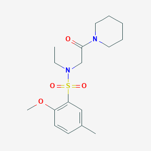 molecular formula C17H26N2O4S B4238261 N-ethyl-2-methoxy-5-methyl-N-(2-oxo-2-piperidin-1-ylethyl)benzenesulfonamide 