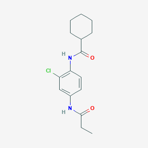 molecular formula C16H21ClN2O2 B4238262 N-[2-chloro-4-(propanoylamino)phenyl]cyclohexanecarboxamide 