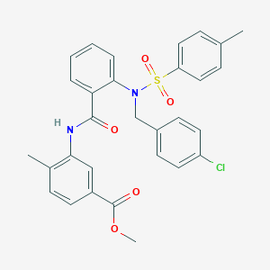 molecular formula C30H27ClN2O5S B423832 Methyl 3-[(2-{(4-chlorobenzyl)[(4-methylphenyl)sulfonyl]amino}benzoyl)amino]-4-methylbenzoate 