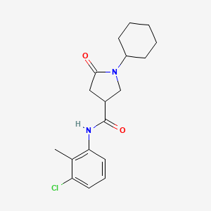 molecular formula C18H23ClN2O2 B4238320 N-(3-chloro-2-methylphenyl)-1-cyclohexyl-5-oxopyrrolidine-3-carboxamide 