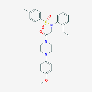 molecular formula C28H33N3O4S B423850 N-(2-ethylphenyl)-N-[2-[4-(4-methoxyphenyl)piperazin-1-yl]-2-oxoethyl]-4-methylbenzenesulfonamide 