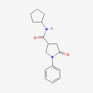 molecular formula C16H20N2O2 B4238503 N-cyclopentyl-5-oxo-1-phenylpyrrolidine-3-carboxamide 