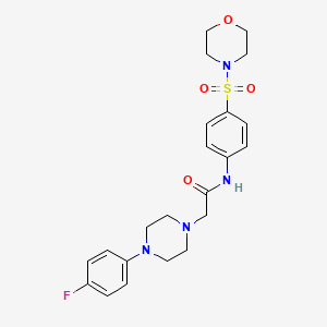 molecular formula C22H27FN4O4S B4238564 2-[4-(4-fluorophenyl)piperazin-1-yl]-N-(4-morpholin-4-ylsulfonylphenyl)acetamide 